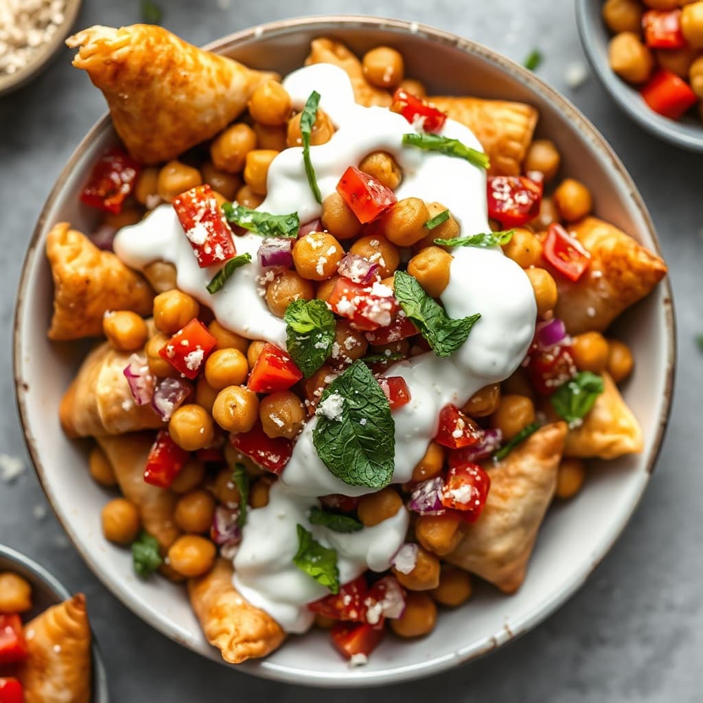 Channa Samosa Chaat